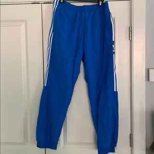 Blue heavy adidas track joggers